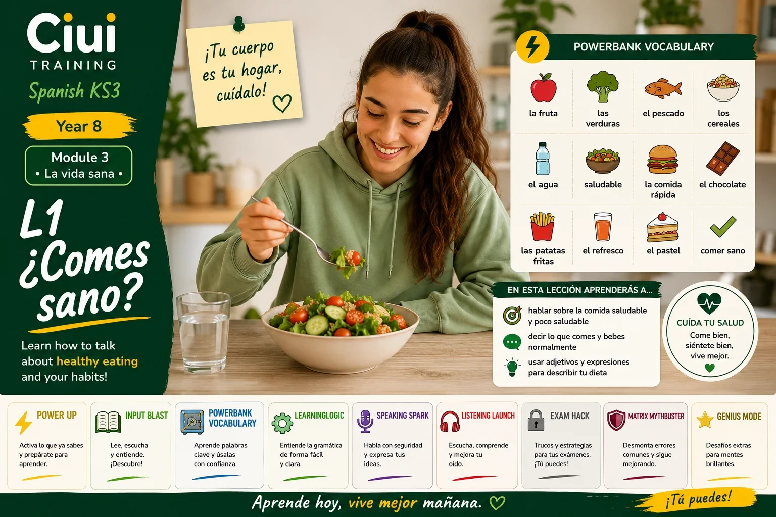¿Comes sano? — M3 branded hero