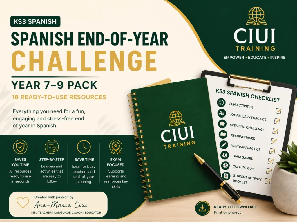 Spanish KS3 EOY lesson pack with ppt